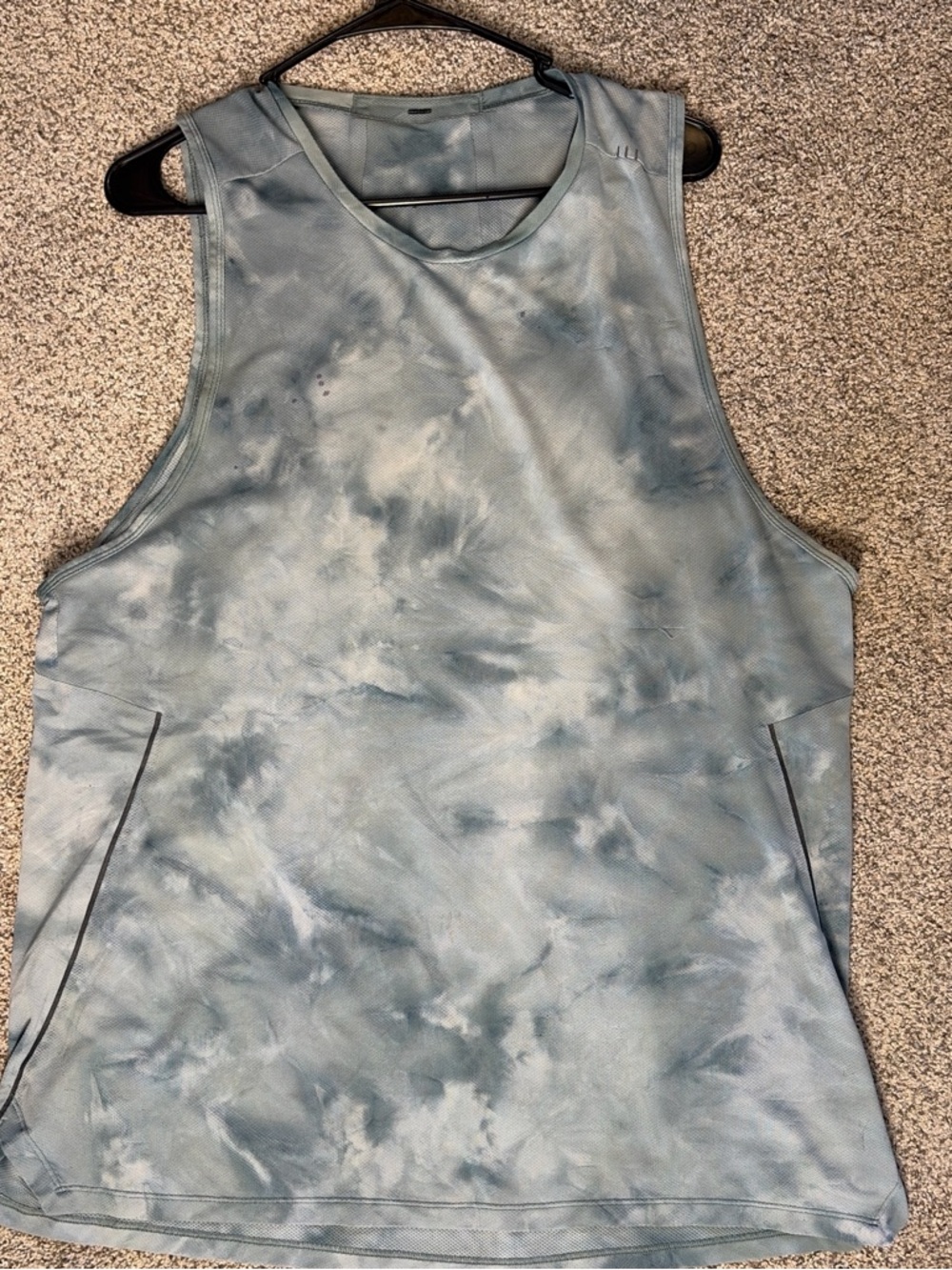 lululemon athletica Men's Tie-Dye Tank Top in Light Blue and White